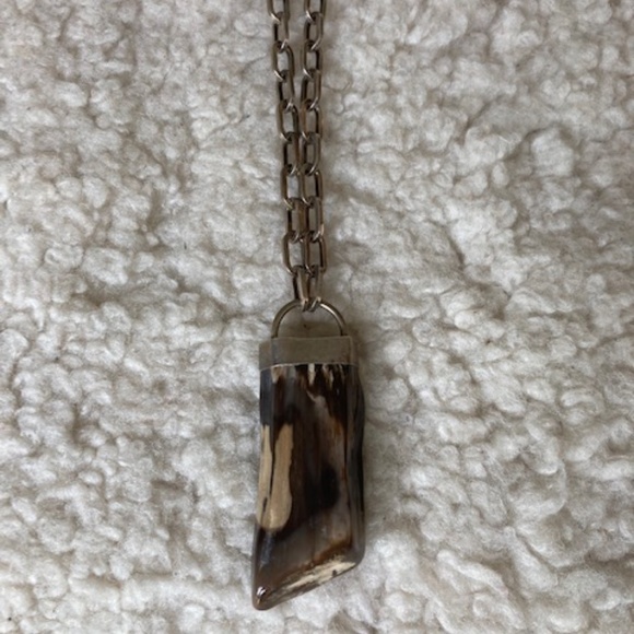 Lara Gordon Petrified Wood and Sterling Silver Chain Necklace - Picture 2 of 7